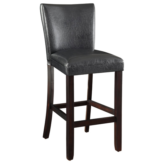Alberton Leatherette Upholstered Bar Chair Black (Set of 2)
