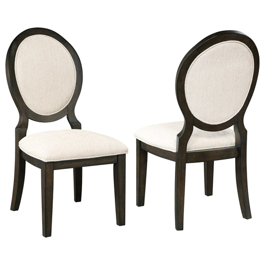 Twyla Oval Back Dining Side Chair Dark Cocoa (Set of 2)
