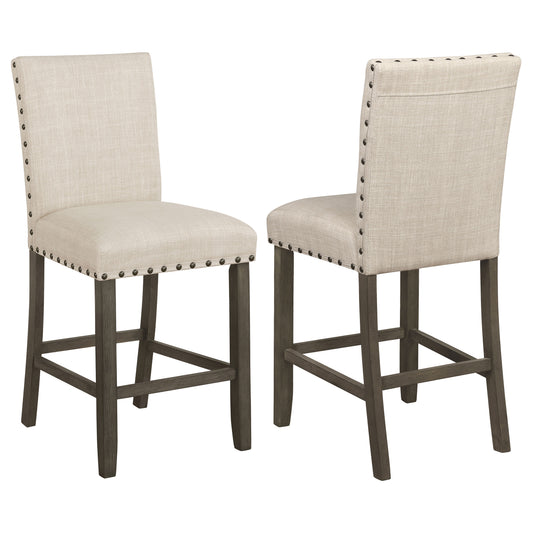 Ralland Fabric Upholstered Counter Chair Beige (Set of 2)