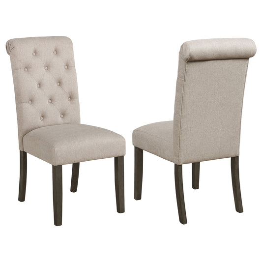 Balboa Fabric Upholstered Dining Side Chair Beige (Set of 2)