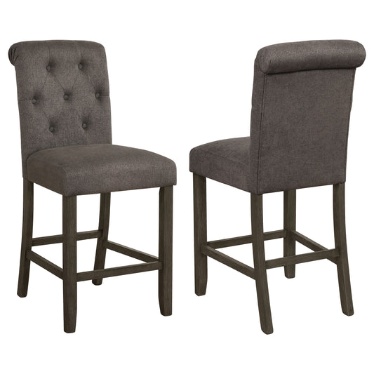 Balboa Fabric Upholstered Counter Chair Grey (Set of 2)