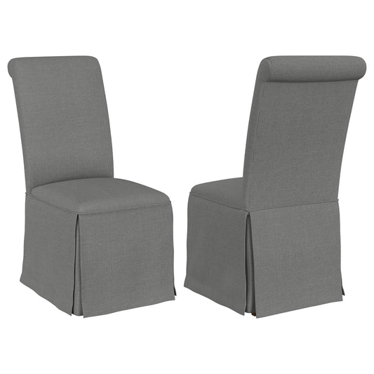Shawna Upholstered Skirted Dining Chair Gray (Set of 2)