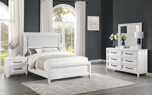Marielle 4-piece Queen Bedroom Set Distressed White