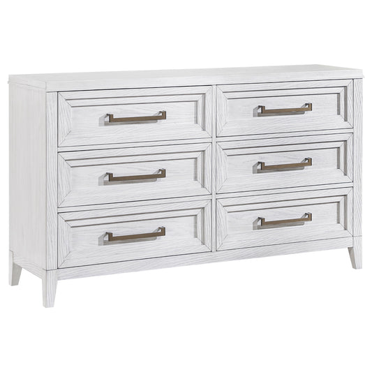 Marielle 6-drawer Bedroom Dresser Distressed White