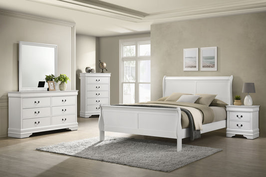 Louis Philippe 5-piece Full Bedroom Set White