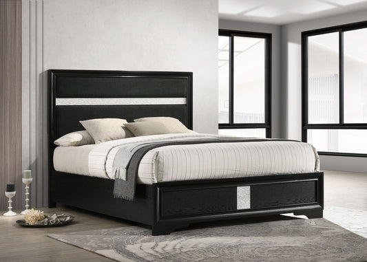 Miranda 55-inch Upholstered Full Panel Bed Black