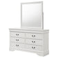 Louis Philippe 6-drawer Dresser and Mirror White