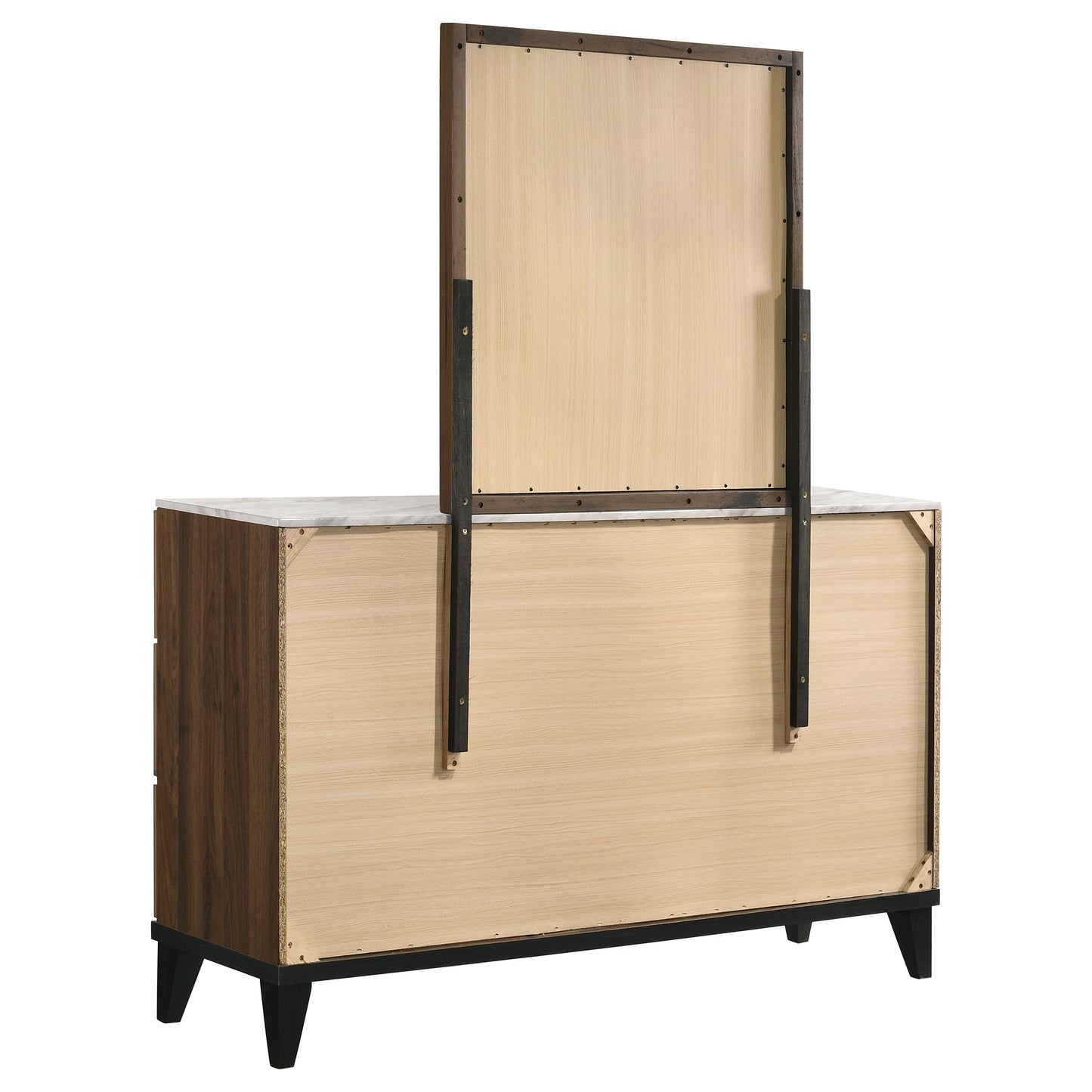 Mays 6-drawer Dresser with Mirror Walnut