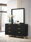 Kendall 6-drawer Dresser with Mirror Black