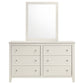 Selena 6-drawer Dresser with Mirror Cream White