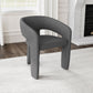 Eudora Boucle Upholstered Dining Arm Chair Grey