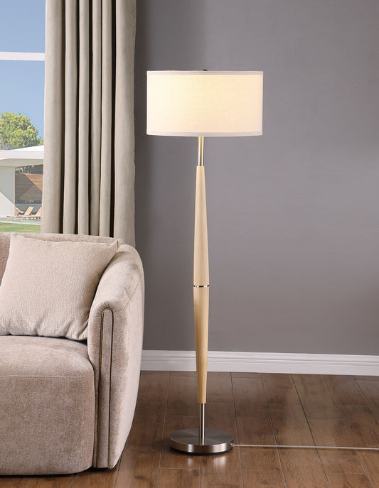 Flanary 58-inch Drum Shade Tapered Floor Lamp Natural