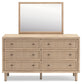 Cielden Queen Panel Bed with Mirrored Dresser and 2 Nightstands