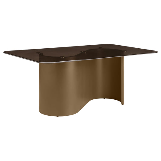 Edson 72-inch Rectangular Glass Top Dining Table Bronze