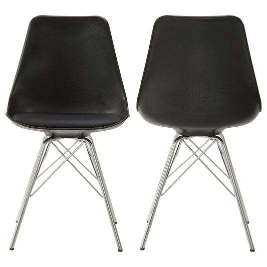 Juniper Polypropylene Dining Side Chair Black (Set of 2)