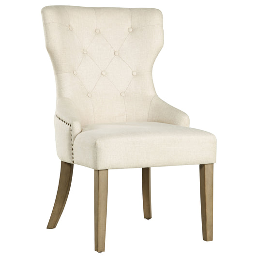 Baney Tufted Upholstered Dining Chair Beige and Rustic Grey