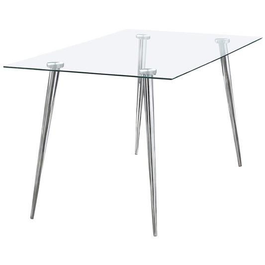 Gilman Rectangular 64-inch Glass Top Dining Table Chrome