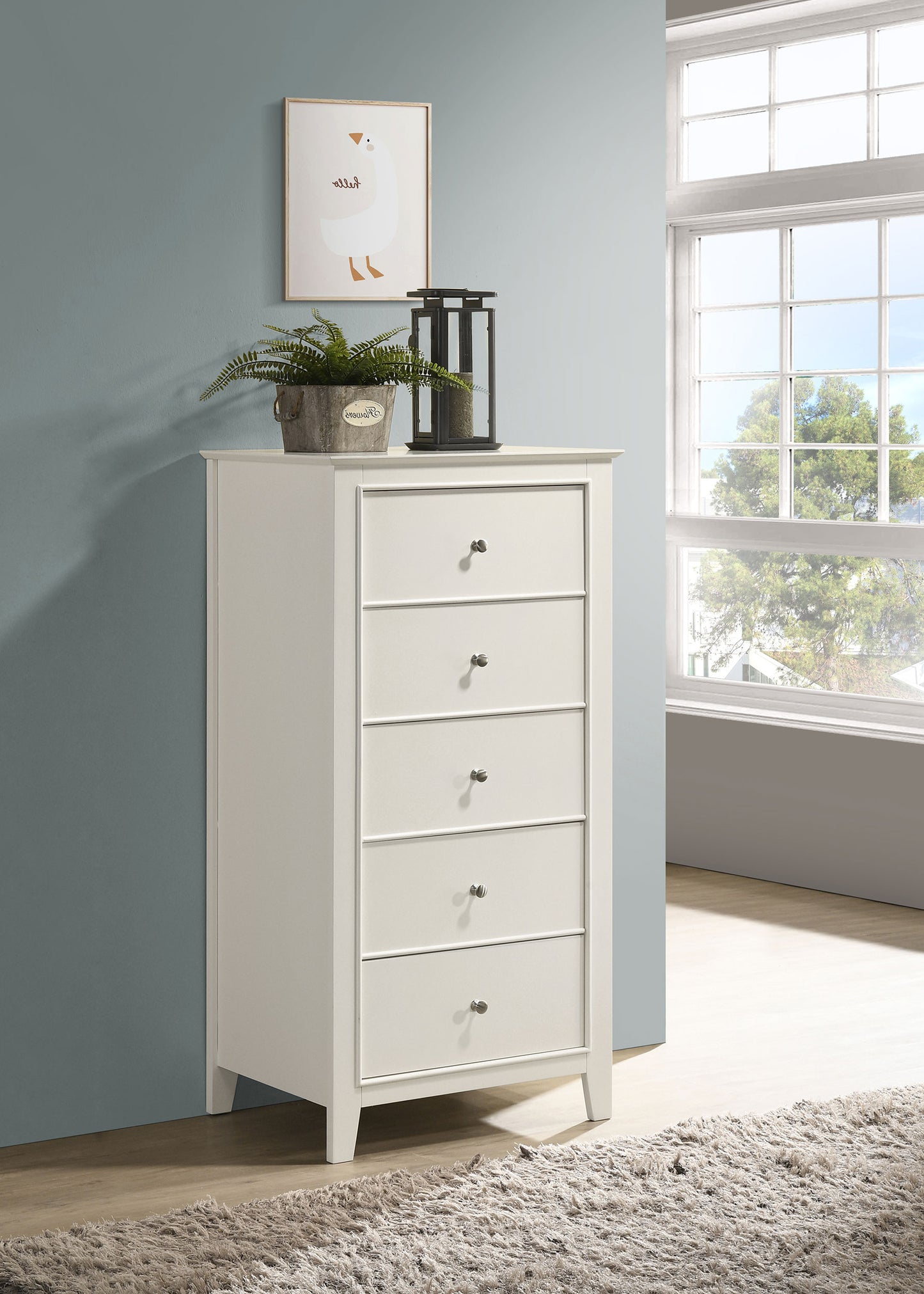 Selena 5-drawer Bedroom Chest Cream White