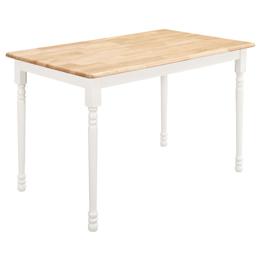 Taffee Rectangular 47-inch Solid Wood Dining Table White