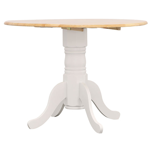 Allison Round 40-inch Drop Leaf Extension Dining Table White