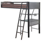 Meyers Metal Twin Over Full Bunk Bed with Twin Loft Black