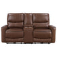 Greenfield Upholstered Power Reclining Loveseat Saddle Brown